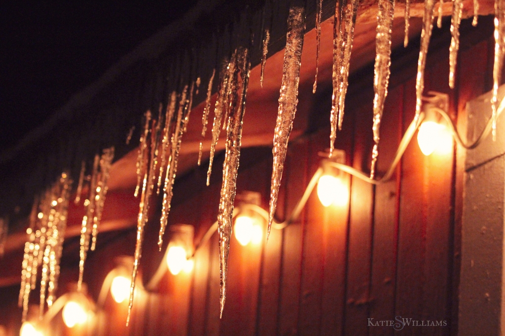 Photo by Katie Williams - icicles hanging with hanging lights
